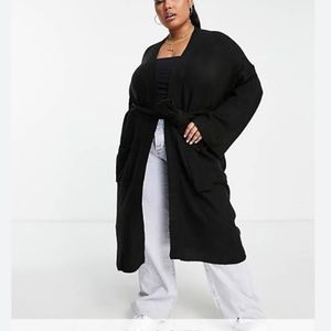 New ASOS Threadbare Emerald Longline Tie Waist Cardigan Size 16